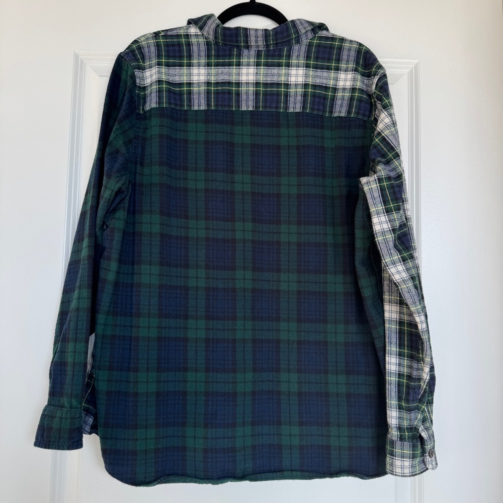 L.L.BEAN Women’s Scotch Plaid Flannel Colorblock Button Down Shirt, Size XL EUC! - Picture 6 of 10